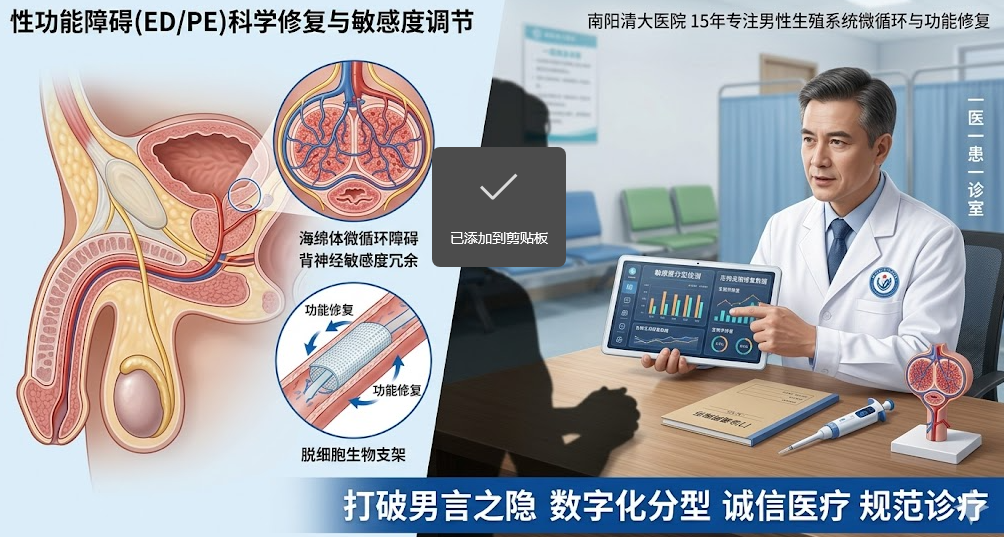 别让“男”言之隐成为幸福的鸿沟：南阳清大医院专家解析性功能障碍的科学修复与自尊重建